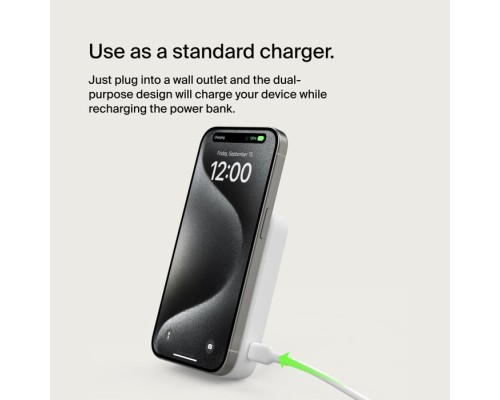 Батарея універсальна Belkin 8000mAh MagSafe Wireless Qi2 White (BPD007BTWH)