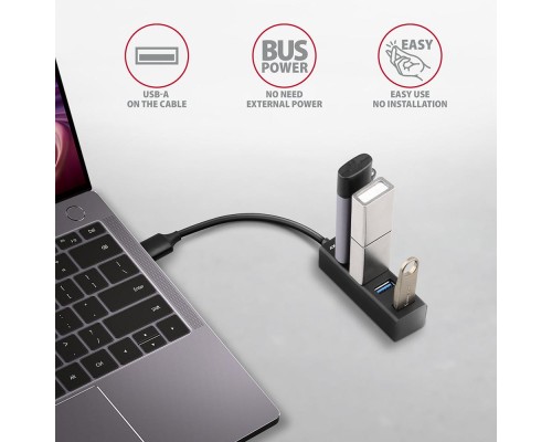 Концентратор AXAGON USB 3.1 to 4xUSB 3.0 0.2m black (HUE-M1A)