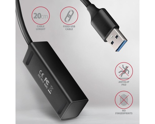 Концентратор AXAGON USB 3.1 to 4xUSB 3.0 0.2m black (HUE-M1A)