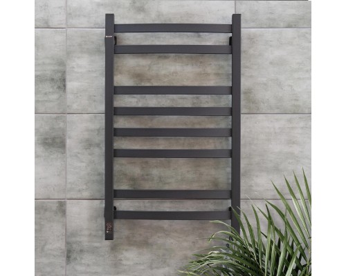 Сушарка для рушників Navin Avalon, 800х480, таймер-регулятор, сталь, чорний муар, праве підключення (12-203053-4880)