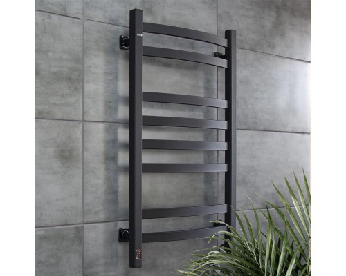 Сушарка для рушників Navin Avalon, 800х480, таймер-регулятор, сталь, чорний муар, праве підключення (12-203053-4880)