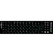 Наклейка на клавіатуру Grand-X 68 keys Cyrillic green, Latin white (GXDPGW)