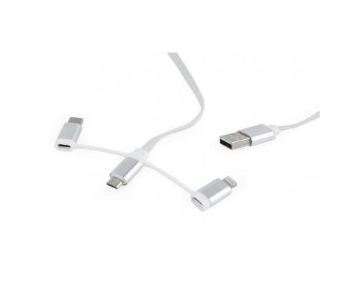 Дата кабель USB 2.0 AM to Lightning + Micro 5P + Type-C 1.0m Cablexpert (CC-USB2-AMLM32-1M-W) Дата кабель USB 2.0 AM to Lightning + Micro 5P + Type-C 1.0m Cablexpert (CC-USB2-AMLM32-1M-W)