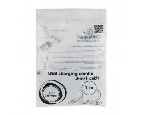 Дата кабель USB 2.0 AM to Lightning + Micro 5P + Type-C 1.0m Cablexpert (CC-USB2-AMLM32-1M-W) Дата кабель USB 2.0 AM to Lightning + Micro 5P + Type-C 1.0m Cablexpert (CC-USB2-AMLM32-1M-W)