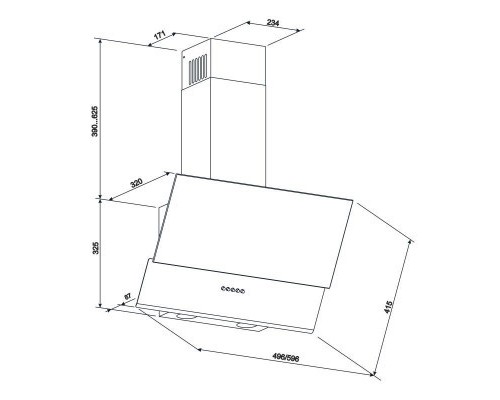 Витяжка кухонна Eleyus Della 700 50 IS+BL