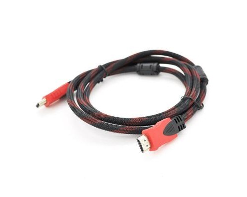 Кабель мультимедійний HDMI to HDMI 10.0m v1.4, OD-7.4mm Black/RED Merlion (YT-HDMI(M)/(M)NY/RD-10m) 