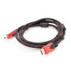 Кабель мультимедійний HDMI to HDMI 10.0m v1.4, OD-7.4mm Black/RED Merlion (YT-HDMI(M)/(M)NY/RD-10m) 