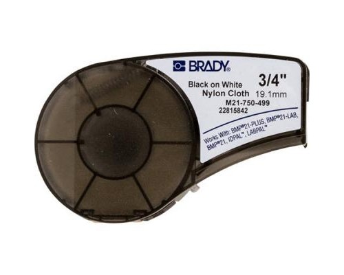 Стрічка для принтера етикеток Brady M21-750-499, nylon, 19.05mm/4.87m, Black on White (M21-750-499)