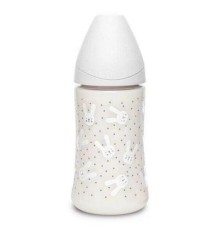 Пляшечка для годування Suavinex 3-позиційна соска Hygge Затишні історії 270 мл сірий зайчик (306681)