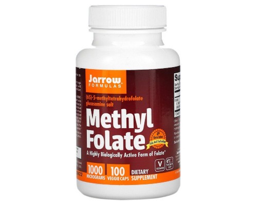 Вітамін Jarrow Formulas Метілфолат 1000 мкг, Methyl Folate, 100 вегетаріанських капс (JRW-30008)
