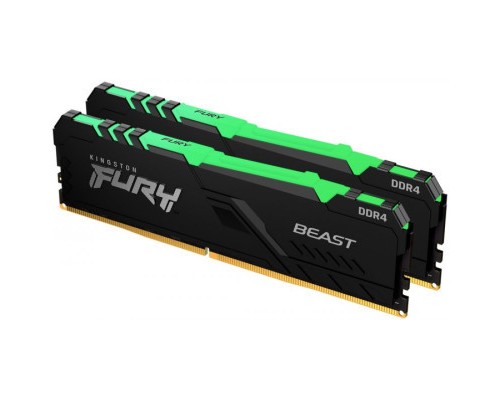 Модуль пам'яті для комп'ютера DDR4 32GB (2x16GB) 3600 MHz Fury Beast RGB Kingston Fury (ex.HyperX) (KF436C18BBAK2/32)