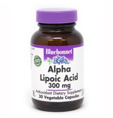 Антиоксидант Bluebonnet Nutrition Альфа-ліпоєва кислота 300 мг, 30 рослинних капсул (BLB0853)
