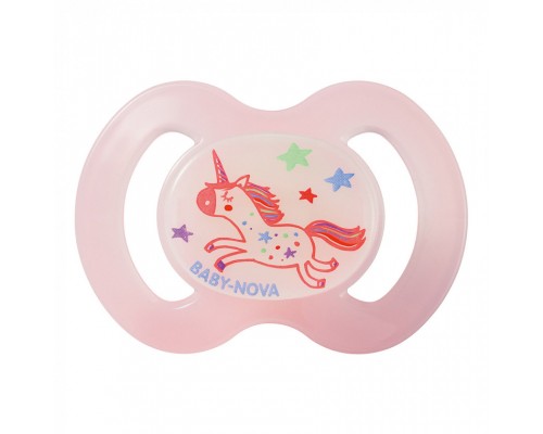 Пустушка Baby-Nova Unicornio Pink нічна 6-18 міс. рожева (3962486)