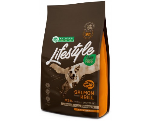 Сухий корм для собак Nature's Protection Lifestyle Grain Free Salmon, Krill Junior All Breeds 1.5 кг (NPLS45686) Сухий корм для собак Nature's Protection Lifestyle Grain Free Salmon, Krill Junior All Breeds 1.5 кг (NPLS45686)
