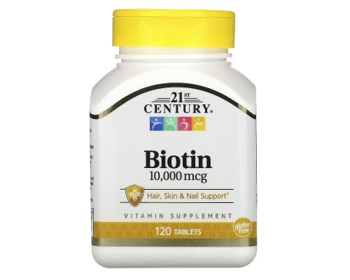 Вітамін 21st Century Біотин, 10000 мкг, Biotin, 120 капсул (CEN-27757) Вітамін 21st Century Біотин, 10000 мкг, Biotin, 120 капсул (CEN-27757)