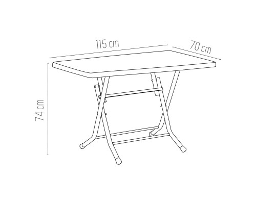 Стіл садовий Irak Plastik складаний 70х115 см білий (4598)
