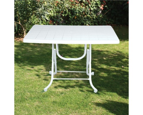 Стіл садовий Irak Plastik складаний 70х115 см білий (4598)