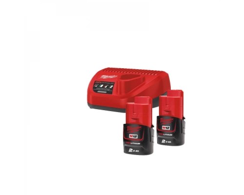 Набір акумулятор + зарядний пристрій Milwaukee Li-Ion M12 NRG-202 + ЗП, 2x2Ah (4933459209)