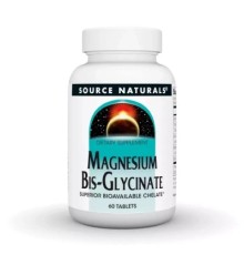 Мінерали Source Naturals Магній Бісгліцинат, Magnesium Bis-Glycinate, 60 таблеток (SN2131)