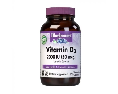Вітамінно-мінеральний комплекс Bluebonnet Nutrition Вітамін D3 2000IU, 180 вегетаріанських капсул (BLB0315)