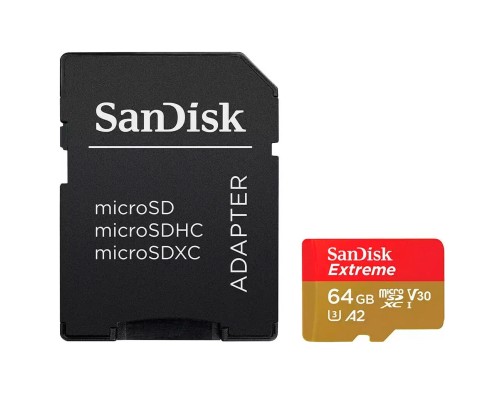 Карта пам'яті SanDisk 64GB microSD class 10 V30 Extreme PLUS (SDSQXBU-064G-GN6MA) Карта пам'яті SanDisk 64GB microSD class 10 V30 Extreme PLUS (SDSQXBU-064G-GN6MA)