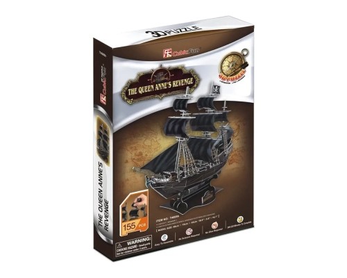Пазл Cubic Fun 3D Корабель Чорної Бороди Помста Королеви Анн (T4005h)