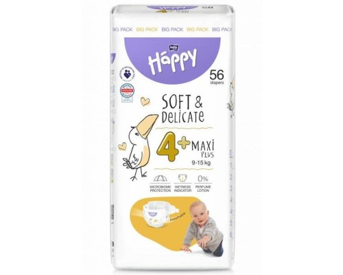 Підгузки Bella Happy 4+Maxi Plus 9-15 кг 56 шт (5900516605483)