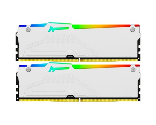 Модуль пам'яті для комп'ютера DDR 64GB (2x32GB) 6000 MHz FURY Beast White RGB Kingston Fury (ex.HyperX) (KF560C40BWAK2-64)