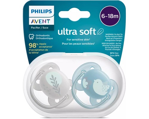 Пустушка Philips AVENT Ultra Soft ультрам'яка, 6-18 міс. 2 шт (SCF091/15) Пустушка Philips AVENT Ultra Soft ультрам'яка, 6-18 міс. 2 шт (SCF091/15)
