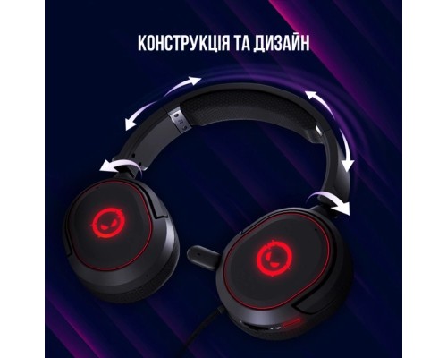 Навушники Lorgar Kaya 460 Gaming RGB USB Black (LRG-GHS460)