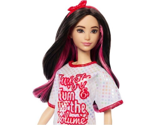 Лялька Barbie Fashionistas в блискучій сукні-футболці (HRH12)