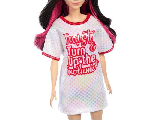Лялька Barbie Fashionistas в блискучій сукні-футболці (HRH12)