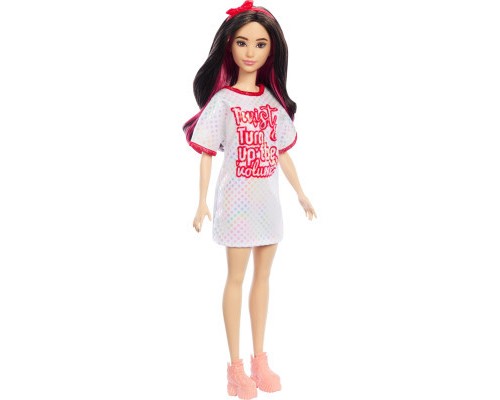 Лялька Barbie Fashionistas в блискучій сукні-футболці (HRH12)