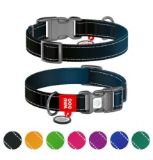 Нашийник для тварин WAUDOG Nylon Mono з QR паспортом, пластиковий фастекс M чорний (52101)