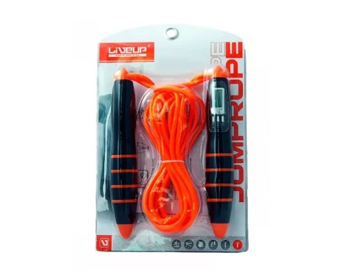 Скакалка LiveUp Digital Jump Rope LS3128 з електронним лічильником помаранчева 275 см (2016052800145)