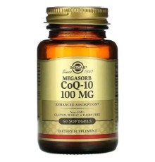 Антиоксидант Solgar Коэнзим Q-10, Megasorb CoQ-10, 100 мг, 60 капсул (SOL-00952)