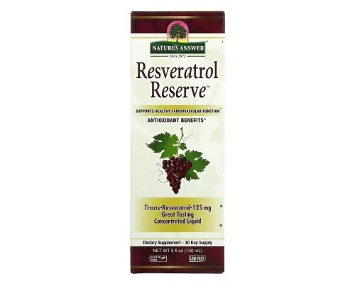 Антиоксидант Nature's Answer Ресвератрол, Resveratrol Reserve, 150 мл (NTA-26177) 