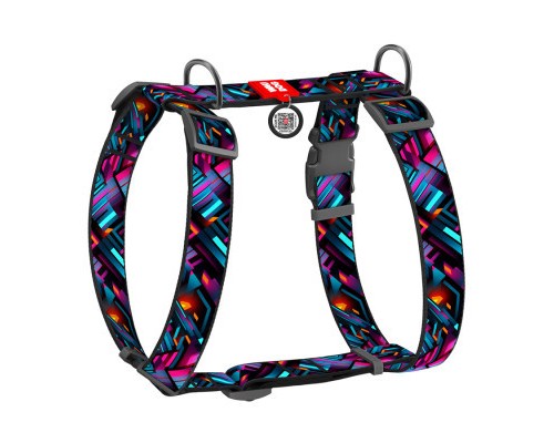 Шлея для собак WAUDOG Nylon з QR-паспортом анатомічна H-подібна 