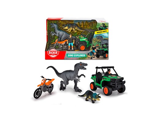 Ігровий набір Dickie Toys Пошук динозаврів, баггі та мотоцикл, 2 динозаври, 1 фігурка (3834009) Ігровий набір Dickie Toys Пошук динозаврів, баггі та мотоцикл, 2 динозаври, 1 фігурка (3834009)
