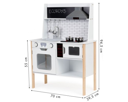 Ігровий набір Ecotoys дерев'яна ігрова кухня STYLE зі звуковими та світловими ефектами (PLK537)