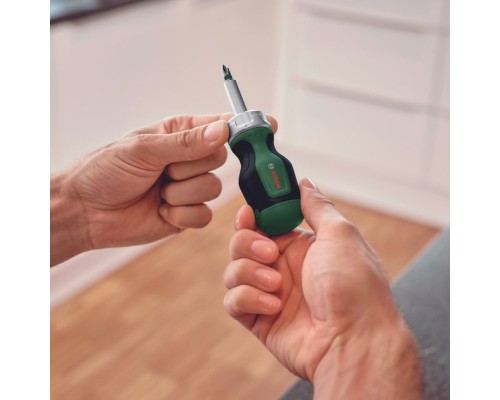 Викрутка Bosch з тріскачкою, 6 насадок, руків''я TPR , 111мм, сталь CrV (1.600.A03.2UZ)