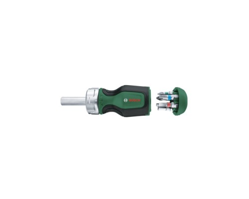 Викрутка Bosch з тріскачкою, 6 насадок, руків''я TPR , 111мм, сталь CrV (1.600.A03.2UZ)