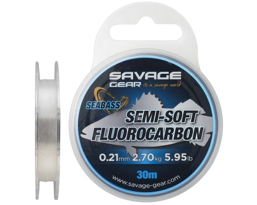 Флюорокарбон Savage Gear Semi-Soft Seabass 30m 0.35mm 6.72kg Clear (1854.18.69)