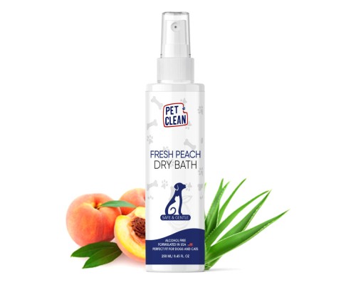 Шампунь для тварин Pet Clean DRY BATH-FRESH PEACH з ароматом персику 250 мл (8939117888428)