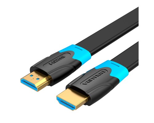 Кабель мультимедійний HDMI to HDMI Flat 1.5m black Vention (AAKBG)