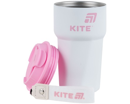Термокружка Kite 450 мл біло-рожева (K25-1220-3)