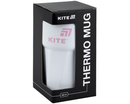 Термокружка Kite 450 мл біло-рожева (K25-1220-3)