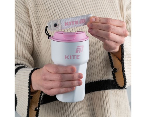 Термокружка Kite 450 мл біло-рожева (K25-1220-3)