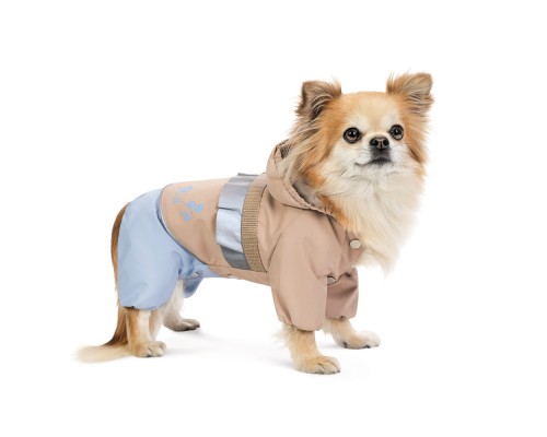Дощовик для тварин Pet Fashion Tina S бежевий/блакитний (4823082435159)