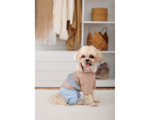 Дощовик для тварин Pet Fashion Tina S бежевий/блакитний (4823082435159)